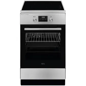Aragaz AEG CIB56491BM, Electric, Inductie 4 zone de gatit, Booster, SteamBake, AirFry, Timer cu display electronic, Grill, Clasa A, 50 cm, Inox