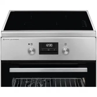 Aragaz AEG CIB56491BM, Electric, Inductie 4 zone de gatit, Booster, SteamBake, AirFry, Timer cu display electronic, Grill, Clasa A, 50 cm, Inox
