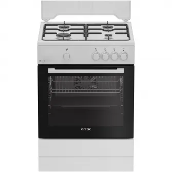 Aragaz Arctic ABGM6600L, Gaz, 4 arzatoare, Safety Plus, Arzatoare cu eficienta ridicata, 60 cm, Alb