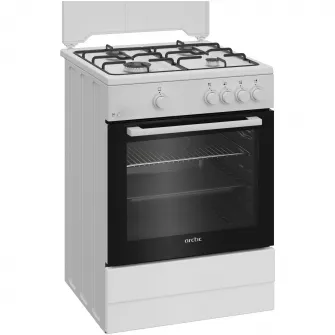 Aragaz Arctic ABGM6600L, Gaz, 4 arzatoare, Safety Plus, Arzatoare cu eficienta ridicata, 60 cm, Alb