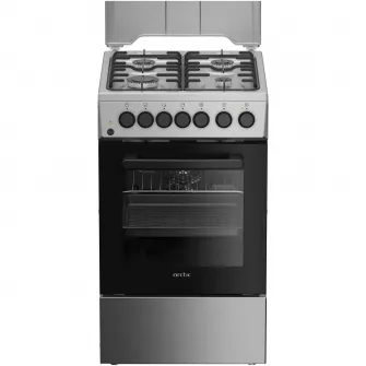 Aragaz Arctic AMG5612STLXN, Mixt, 4 arzatoare, Cuptor Electric, 8 Functii, Grill, Clasa A, 50 cm, Inox