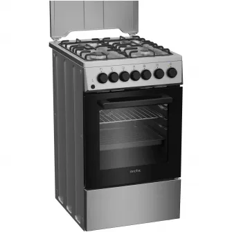 Aragaz Arctic AMG5612STLXN, Mixt, 4 arzatoare, Cuptor Electric, 8 Functii, Grill, Clasa A, 50 cm, Inox