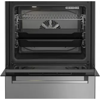 Aragaz Beko FBSM62530DXMS, Mixt, 4 arzatoare, Aprindere electrica integrata, Gratare din fonta, Autocuratare catalitica, Grill, Gatire 3D, Timer, LED, 60 cm, Inox