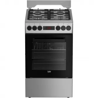 Aragaz Beko FSM52330DAON, Mixt, 4 arzatoare, Aprindere integrata, Grill electric, 8 functii, Clasa A, 50 cm, Antracit