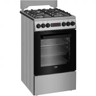 Aragaz Beko FSM52330DAON, Mixt, 4 arzatoare, Aprindere integrata, Grill electric, 8 functii, Clasa A, 50 cm, Antracit