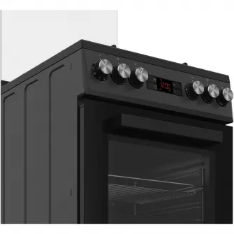 Aragaz Beko FSM52330NAO, Mixt, 4 arzatoare, Aprindere integrata, Grill electric, 8 functii, Clasa A, 50 cm, Antracit