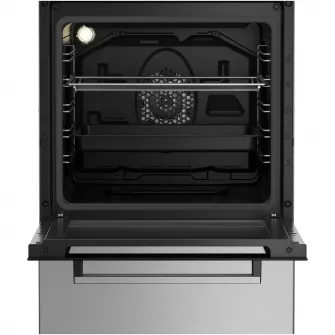 Aragaz Beko FSM52331TXDS, Mixt, 4 arzatoare, 3D cooking, Cuptor electric, High-Efficiency Gas Burner. Gatire asistata de abur, SteamShine Cleaning, 8 functii, 60 cm, Clasa A, Inox