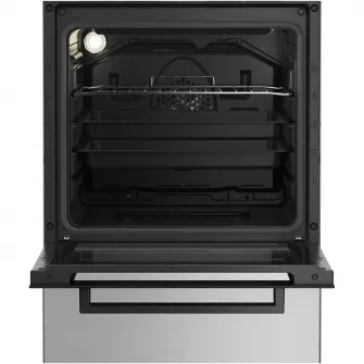 Aragaz Beko FSMT52320DXON, Mixt, 4 arzatoare, Aprindere electrica, 8 Functii, Grill, Rotisor, Clasa A, 50 cm, Inox