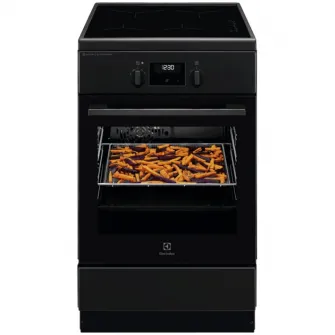 Aragaz Electrolux LKI564266B, Electric, Plita inductie, 4 zone de gatit, Booster, SteamBake, AirFry, Autocuratare catalitica, Timer, Grill, Clasa A, 50 cm, Negru
