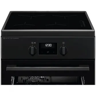 Aragaz Electrolux LKI564266B, Electric, Plita inductie, 4 zone de gatit, Booster, SteamBake, AirFry, Autocuratare catalitica, Timer, Grill, Clasa A, 50 cm, Negru
