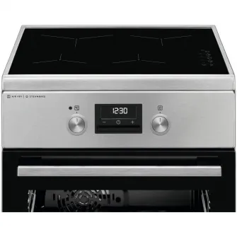 Aragaz Electrolux LKI564266X, Electric, Plita inductie, 4 zone de gatit, Booster, SteamBake, AirFry, Autocuratare catalitica, Timer, Grill, Clasa A, 50 cm, Inox