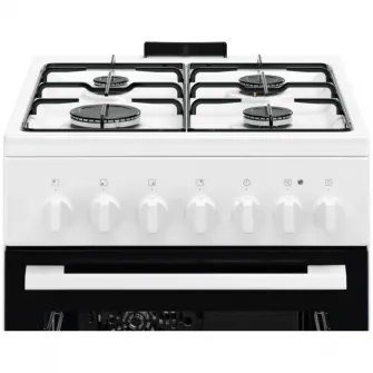 Aragaz Electrolux LKK520032W, Mixt, 4 arzatoare , Siguranta plita, Aprindere integrata, Cuptor electric, SteamBake, AirFry, Timer, Grill electric, Clasa A, 50 cm, Alb