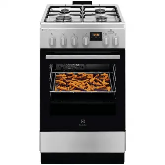 Aragaz Electrolux LKK564221X, Mixt, 4 arzatoare, Cuptor electric, Autocuratare catalitica, SteamBake, AirFry, Timer, Grill electric, Clasa A, 50 cm, Inox