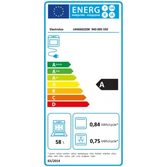 Aragaz Electrolux LKK660220K, Mixt, 4 arzatoare , Siguranta plita, Aprindere integrata, Cuptor electric, Plus Steam, AirFry, Timer, Grill electric, Clasa A, 60 cm, Negru