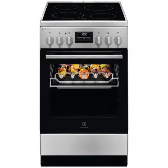 Aragaz Electrolux LKR540267X, Electric, Plita vitroceramica, 4 zone de gatit, Timer, Grill, Clasa A, 50 cm, Inox antiamprenta