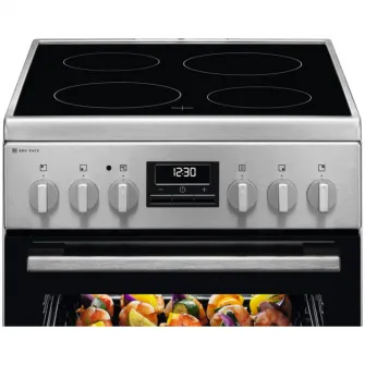 Aragaz Electrolux LKR540267X, Electric, Plita vitroceramica, 4 zone de gatit, Timer, Grill, Clasa A, 50 cm, Inox antiamprenta