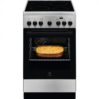 Aragaz Electrolux LKR562055X, Electric, 4 zone de gatit, Cuptor electric, Autocuratare catalitica, SteamBake, Timer, Grill electric, Clasa A, 50 cm, Inox