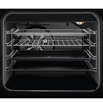 Aragaz Electrolux LKR564275K, Vitroceramica, 4 zone de gatit, SteamBake, Timer cu display electronic, Autocuratare catalitica, Iluminare cuptor, Grill, Clasa A, 50 cm, Negru