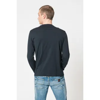 ARMANI EXCHANGE, Bluza slim fit de bumbac, Alb, Bleumarin, M
