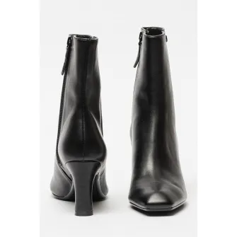 ARMANI EXCHANGE, Botine de piele ecologica cu varf patrat, Negru, 37