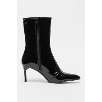 ARMANI EXCHANGE, Botine stiletto lacuite, Negru, 39
