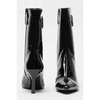 ARMANI EXCHANGE, Botine stiletto lacuite, Negru, 39