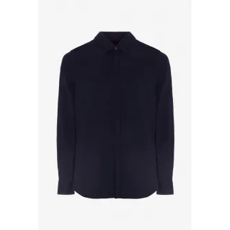 ARMANI EXCHANGE, Camasa cu maneci lungi si logo brodat, Bleumarin inchis, M