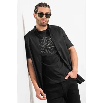 ARMANI EXCHANGE, Camasa cu maneci scurte, Negru, M