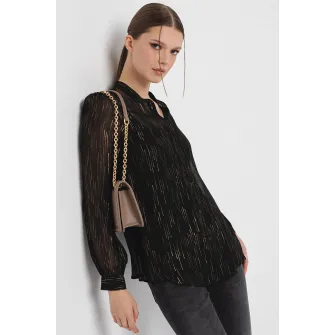 ARMANI EXCHANGE, Camasa stralucitoare de plasa, Auriu, Negru, S