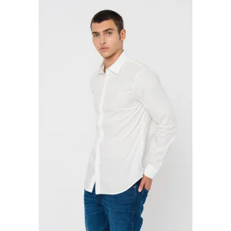 ARMANI EXCHANGE, Camasa uni cu maneci lungi, Alb optic, S
