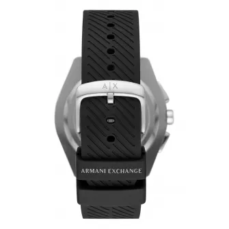 ARMANI EXCHANGE, Ceas cronograf cu o curea de silicon, Negru