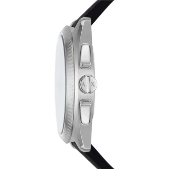 ARMANI EXCHANGE, Ceas cronograf cu o curea de silicon, Negru