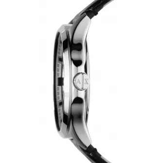 ARMANI EXCHANGE, Ceas quartz cu o curea de piele Hampton, Negru