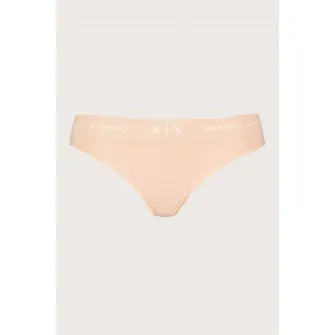 ARMANI EXCHANGE, Chiloti brazilieni cu banda logo in talie, Alb, Roz somon, XS-S