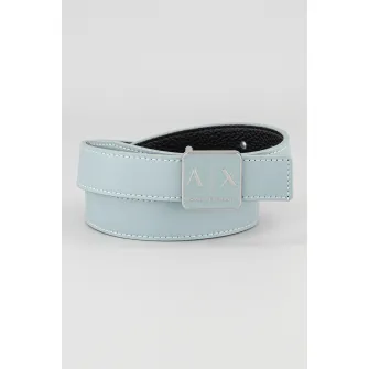 ARMANI EXCHANGE, Curea cu placuta logo, Verde persan, 95