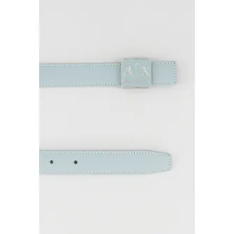 ARMANI EXCHANGE, Curea cu placuta logo, Verde persan, 95