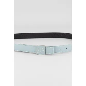ARMANI EXCHANGE, Curea cu placuta logo, Verde persan, 95
