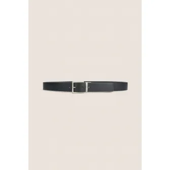 ARMANI EXCHANGE, Curea reversibila de piele cu catarama metalica, Negru, 111 CM Standard
