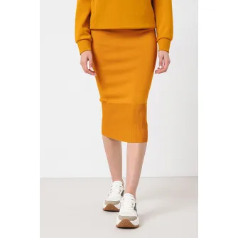 ARMANI EXCHANGE, Fusta midi tricotata fin, Portocaliu, S