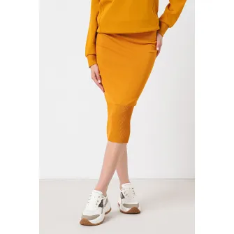 ARMANI EXCHANGE, Fusta midi tricotata fin, Portocaliu, S