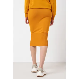 ARMANI EXCHANGE, Fusta midi tricotata fin, Portocaliu, S