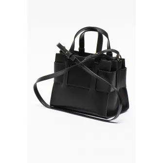 ARMANI EXCHANGE, Geanta mica de piele ecologica cu bareta detasabila si manere, Negru