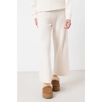 ARMANI EXCHANGE, Pantaloni ampli cu talie inalta, Alb fildes, S
