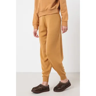 ARMANI EXCHANGE, Pantaloni lejeri tricotati fin din amestec de lana, Maro Ocru, XS