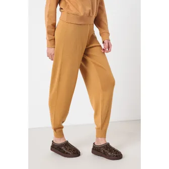 ARMANI EXCHANGE, Pantaloni lejeri tricotati fin din amestec de lana, Maro Ocru, XS