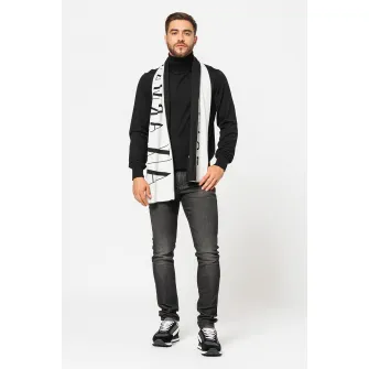 ARMANI EXCHANGE, Pulover de lana virgina cu guler inalt, Negru, M