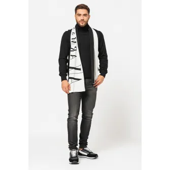 ARMANI EXCHANGE, Pulover de lana virgina cu guler inalt, Negru, M