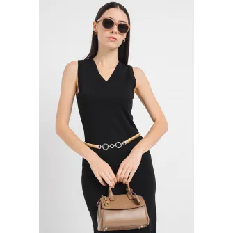 ARMANI EXCHANGE, Rochie bodycon scurta cu decolteu in V, Negru, M