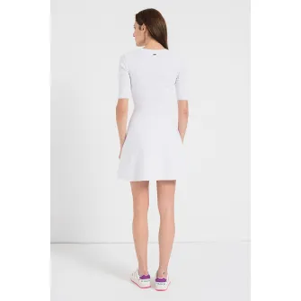 ARMANI EXCHANGE, Rochie cu decolteu in V si maneci scurte, Alb optic, XL