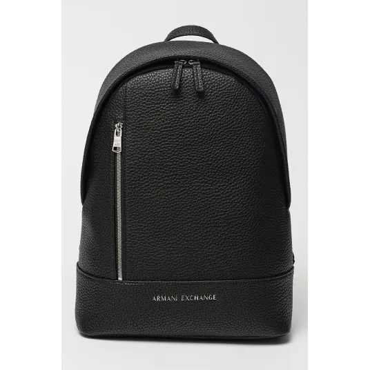 ARMANI EXCHANGE, Rucsac de piele ecologica cu logo discret, Negru